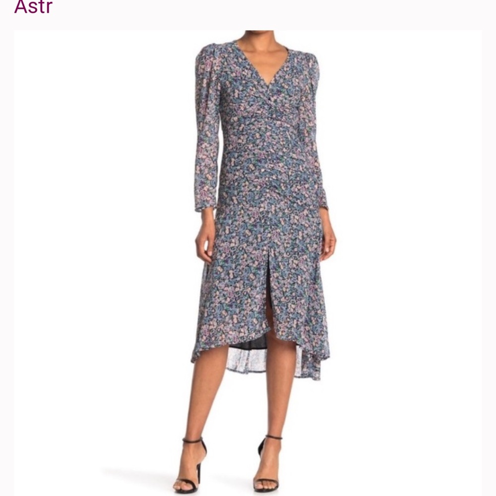 ASTR Long Sleeve Floral Dress - Multicolor